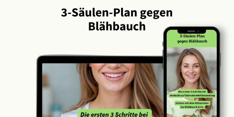 3-Säulen-Plan gegen Blähbauch
(Gratis eBook)
Ratgeber bei Blähbauch 