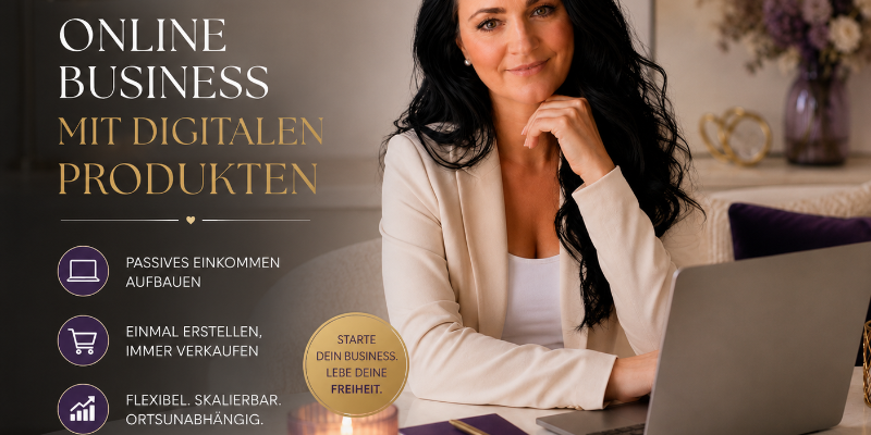 Digitale Produkte im Online Business. Alles zusammengefasst & verständlich erklärt findest du im kostenfreien Freebie hier zum downloaden!
