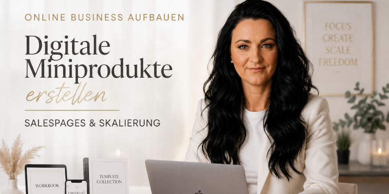 Online Business aufbauen → Digitale Miniprodukte erstellen, inkl. Salespages & Skalierung